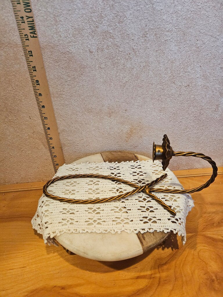 Vintage SINGLE Candle Holder Wall Sconce Metal Wire Twisted Rope