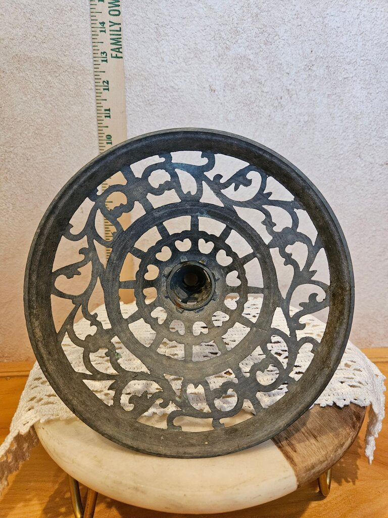 Pierced Reticulated Filigree Brass Riser candlestick holder
