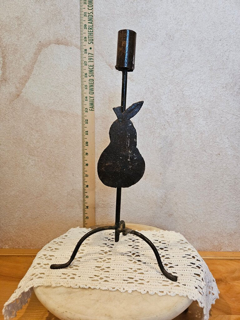 Vintage Cast Iron Pear Metal Taper Candlestick Holder, Spring, Fall, Thanksgiving, or Christmas Candlelight