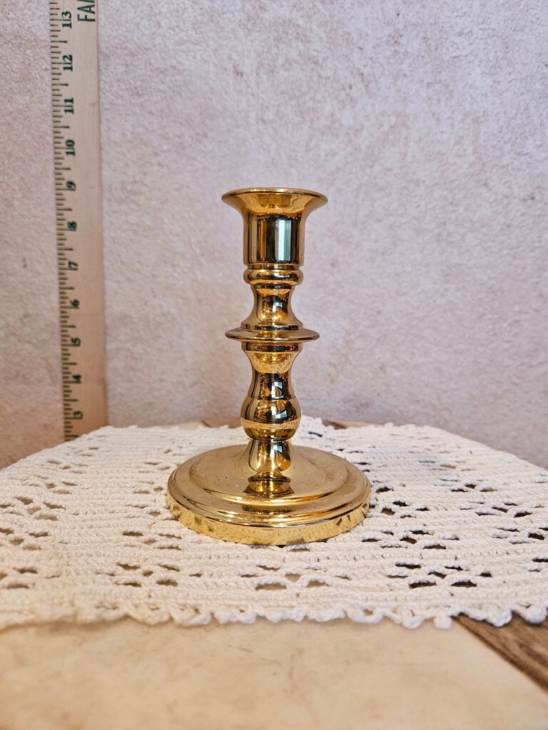 Vintage Baldwin Brass Pedestal tall American Museum Candlestick Candle Holder