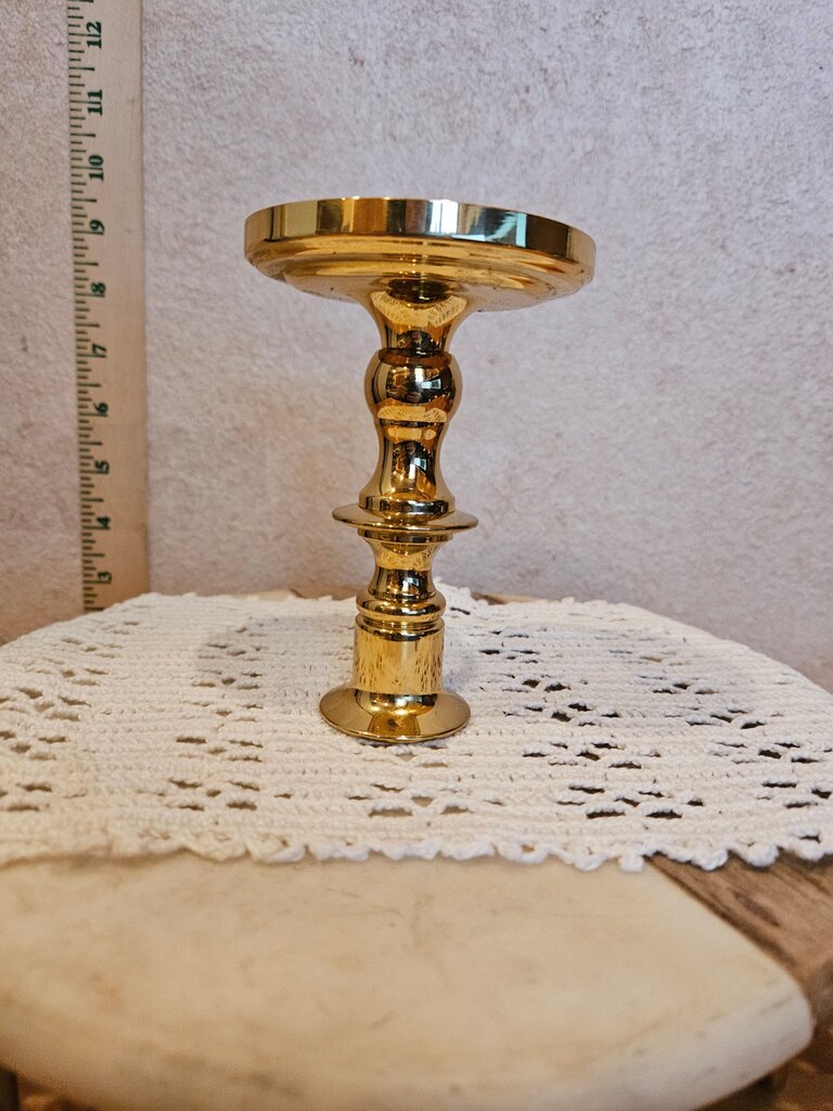 Vintage Baldwin Brass Pedestal tall American Museum Candlestick Candle Holder