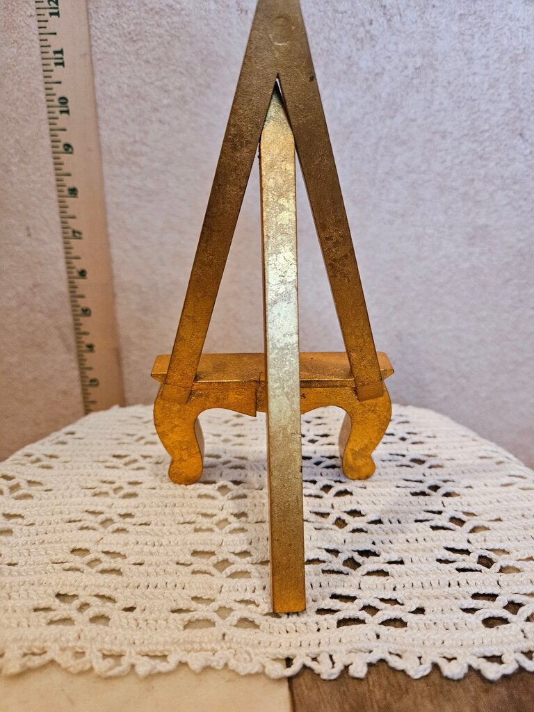 Gold Gesso Gilt Florentine Tabletop Vintage Easel, vintage gold easel, photo display, menu display, art easel, gold gilt Florentine easel, gold easel