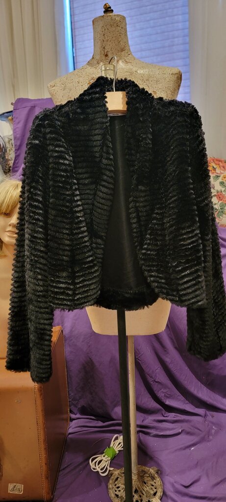 Amanda Charles Black Faux Fur Jacket