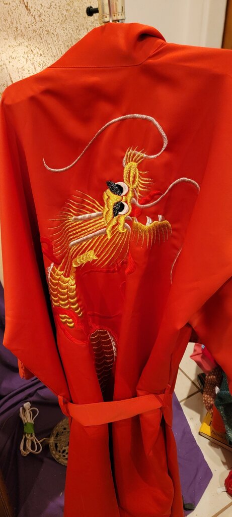 Embroidered Red Kimono