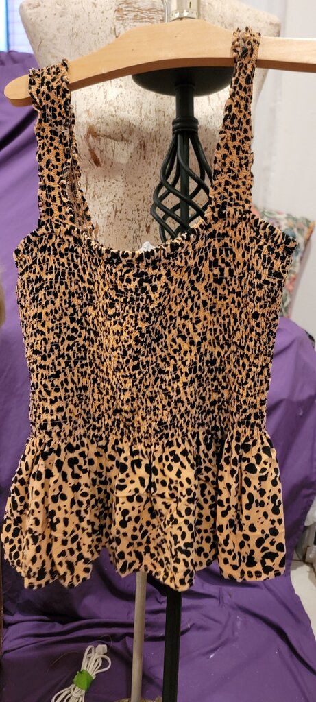 Elodie Women's Leopard Print Smocked Top