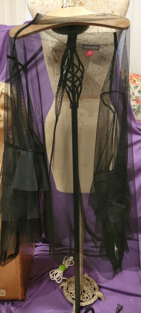 Vince Camuto 3X Rich Black Sheer Layered Top
