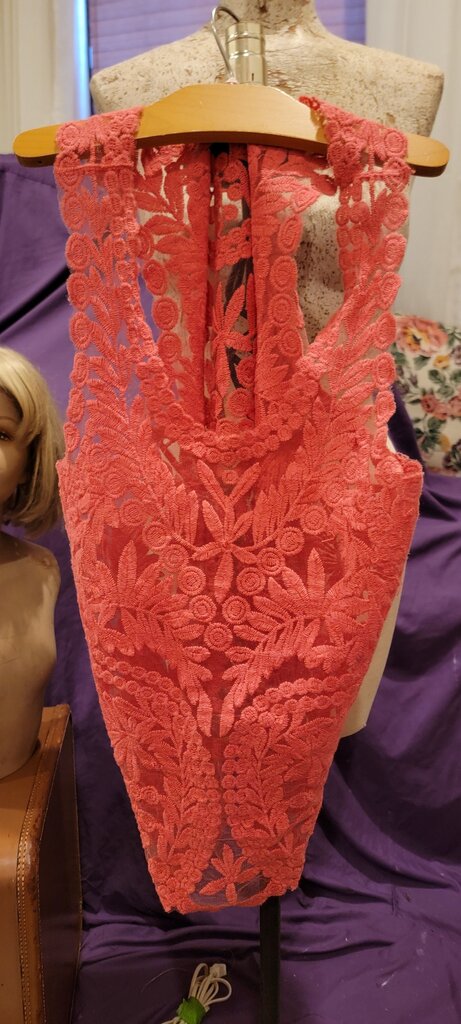 Coral Lace Top