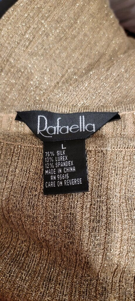 Rafaella Women's Gold Metallic Ribbed Sweater
