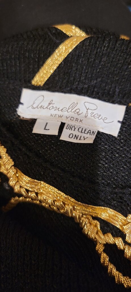 Antoinette Preve Vintage Black and Gold Sweater