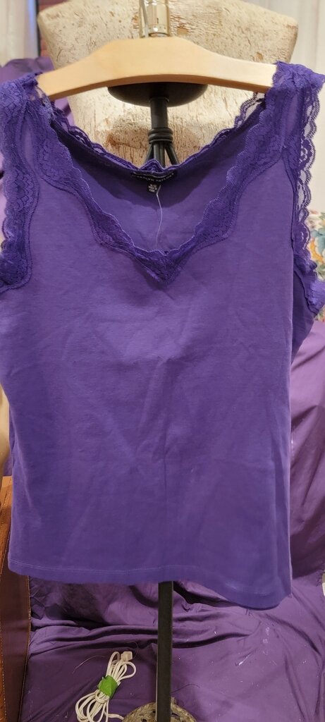 Carolyn Taylor Purple Lace Trim Camisole
