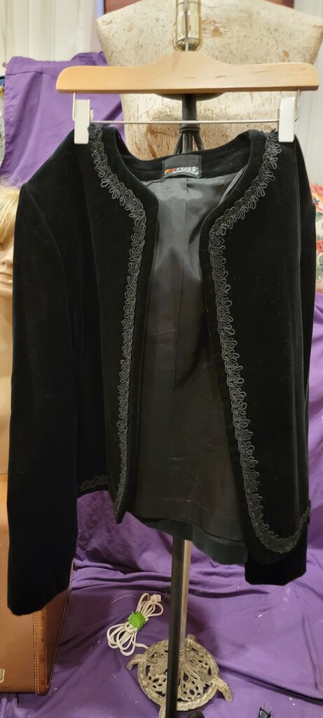 Black Velvet Jacket with Embroidery