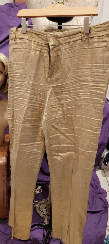 Lauren Ralph Lauren Women's Gold Linen Pants