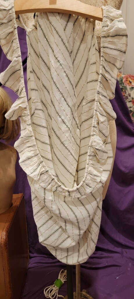 LOFT Striped Ruffle Top