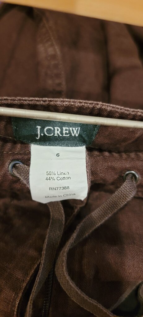 J. Crew Brown Linen Cotton Skirt
