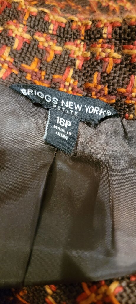 Briggs New York Petite Brown Tweed Jacket