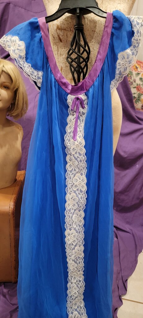 Nylon Nightgown with Lace Detail