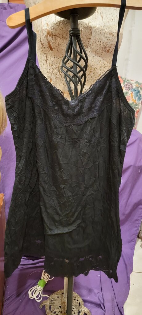 Women's Black Camisole with Lace Trim