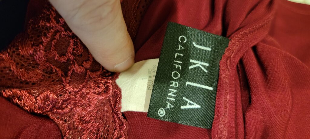 JKLA California Burgundy Lace Trim Top
