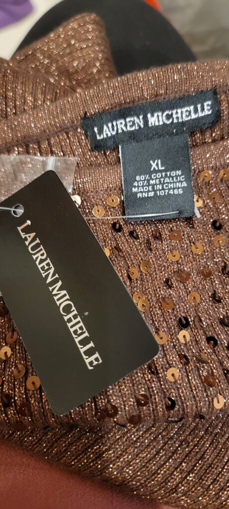 Lauren Michelle Brown Sequin Top