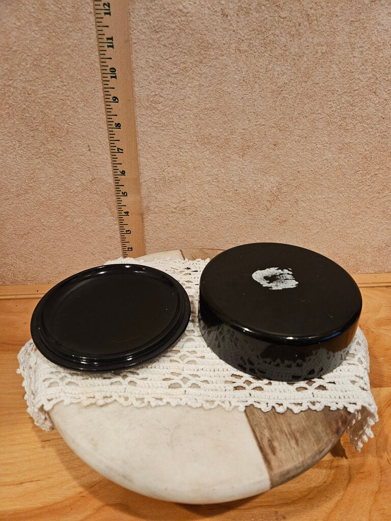 Vintage Black Lacquer Dresser Box Veneer Design Tea Ceremony box