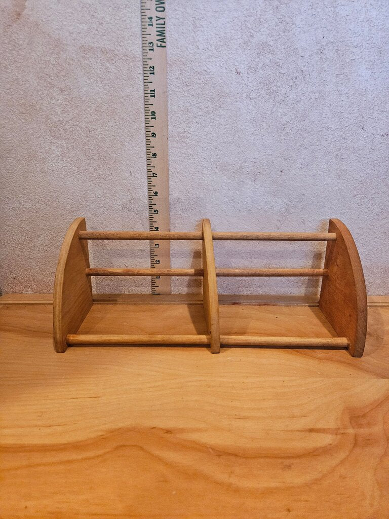 Set of Wooden Adjustable CD DVD VHS Rack Holder Shelf Media Storage Vintage Country