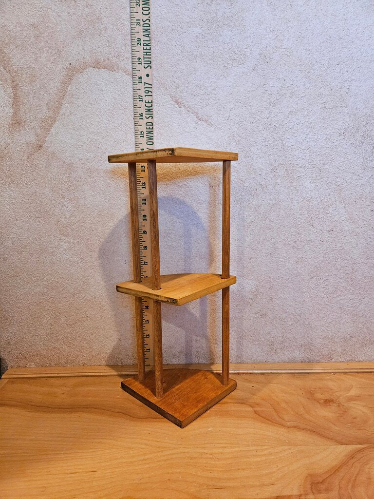 Set of Wooden Adjustable CD DVD VHS Rack Holder Shelf Media Storage Vintage Country
