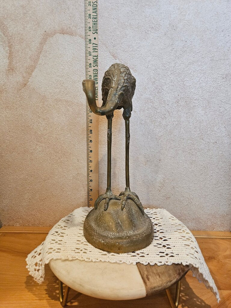 Vintage Mid Century Brass Egret Heron Crane Bird Deco Nautical Sculpture 11.5” - Image 2 of 4 Vintage Mid Century Brass Egret Heron Crane Bird Deco Nautical Sculpture 11.5” - Image 3 of 4 Vintage Mid Century Brass Egret Heron Crane Bird Deco Nautical S...
