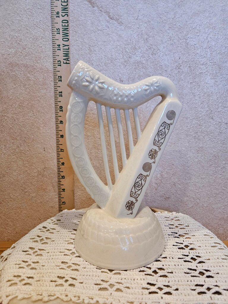Vintage Irish Papian Trinity Harp Figurine Donegal China Ireland Celtic 8.5"