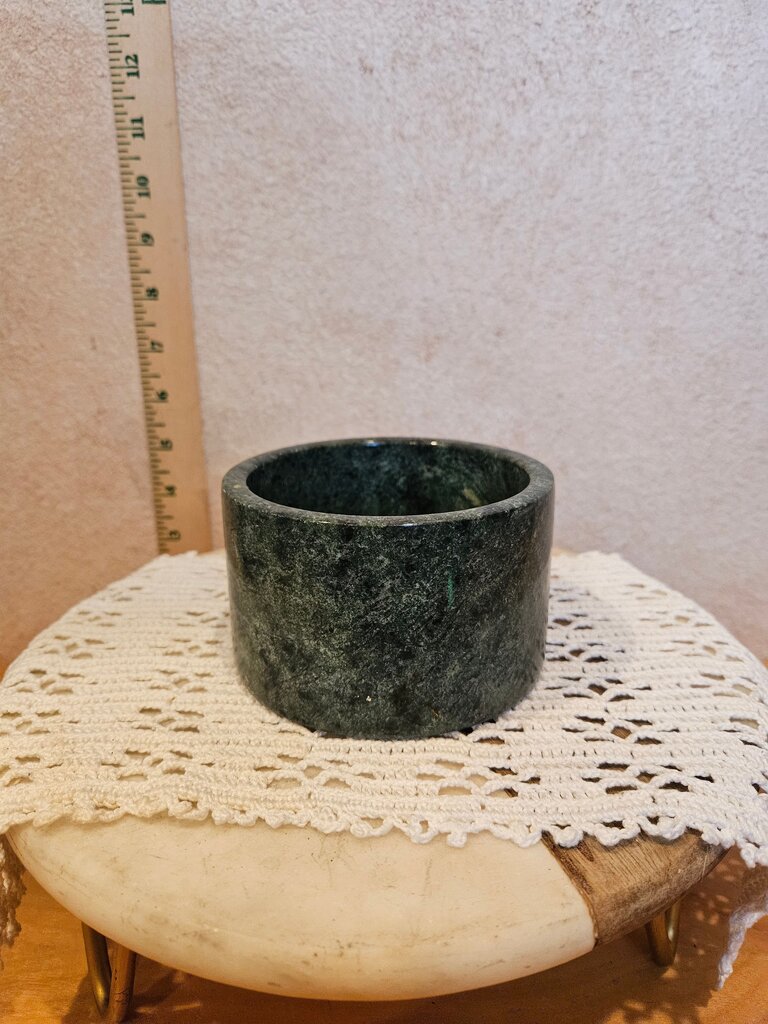 Vintage Green Marble Small Wine Bottle Chiller Cooler Felt Bottom barware