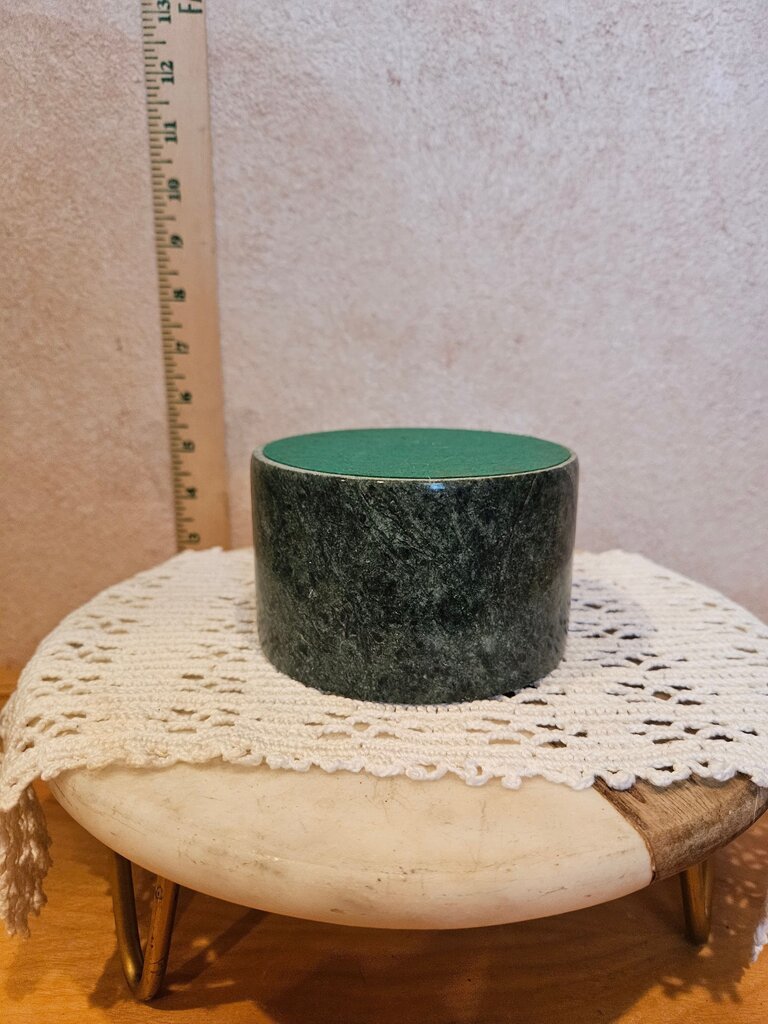 Vintage Green Marble Small Wine Bottle Chiller Cooler Felt Bottom barware