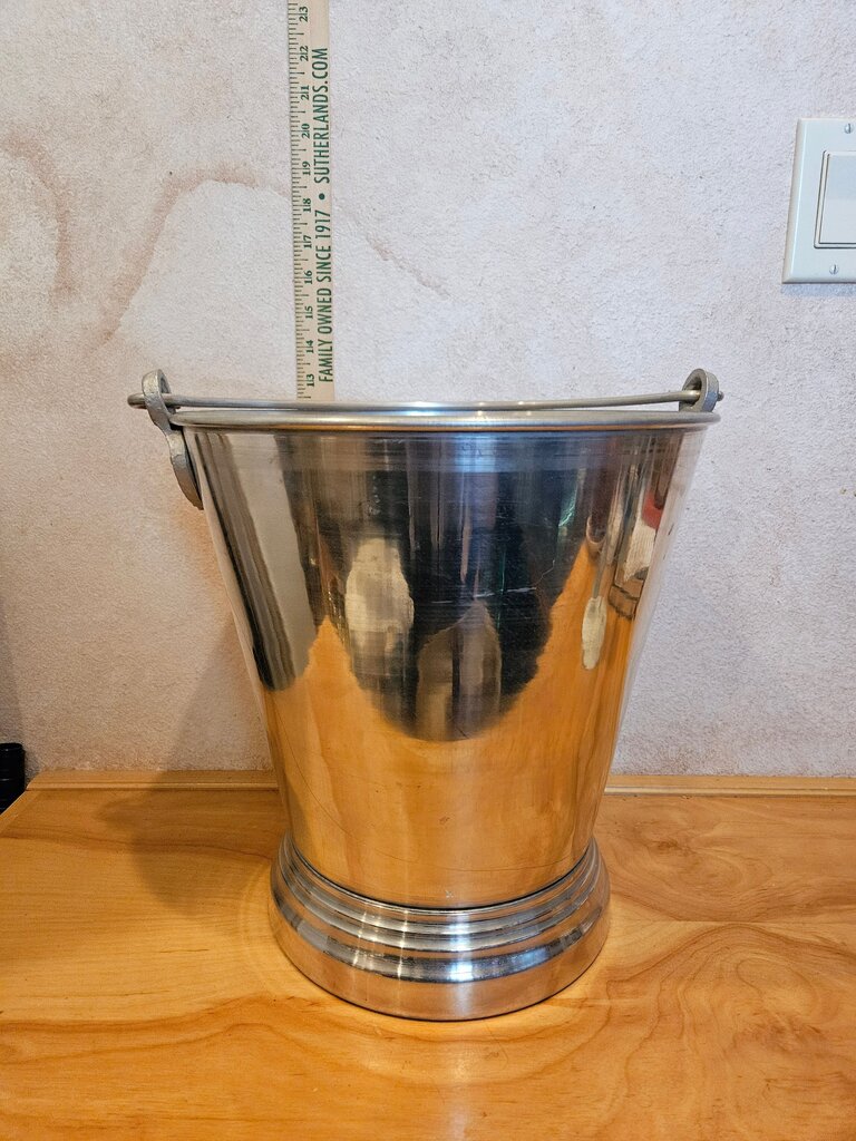 Oversized Vintage Aluminum Ice Bucket Wine Cooler barware porch party