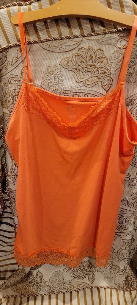 Women's Orange Lace Trim Camisole