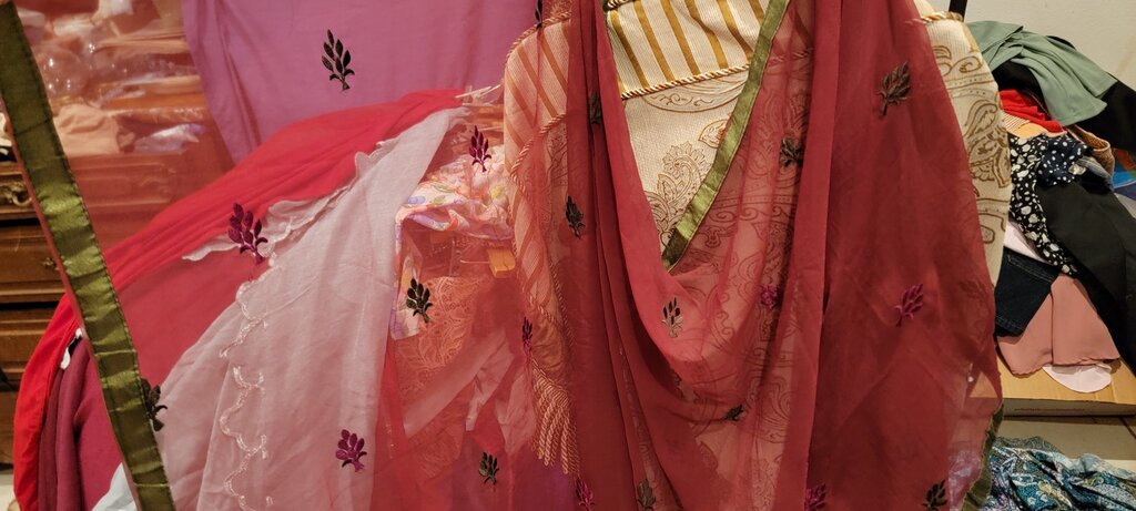 Embroidered Chiffon Dupatta Scarf