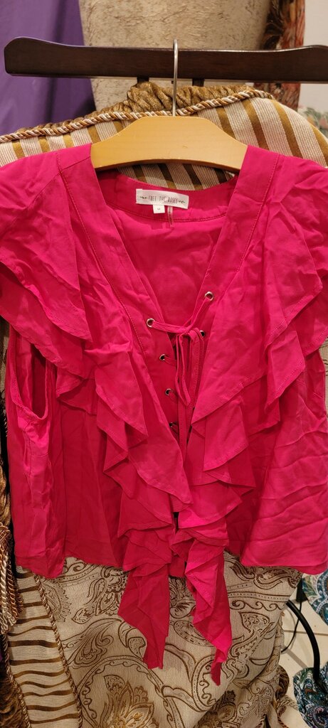 Free The Roses Pink Ruffle Blouse