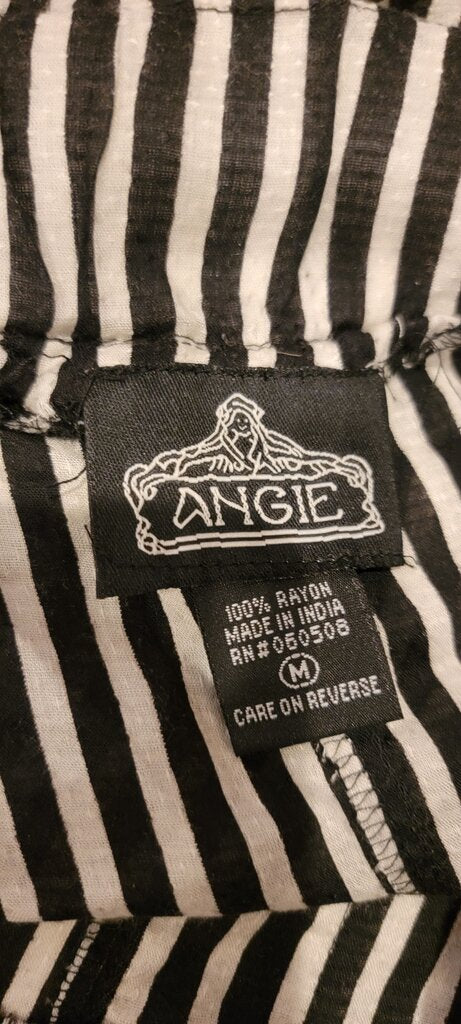Angie Black and White Striped Top