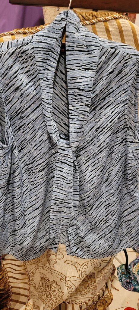 212 Collection Women's Blue and Black Striped Blouse