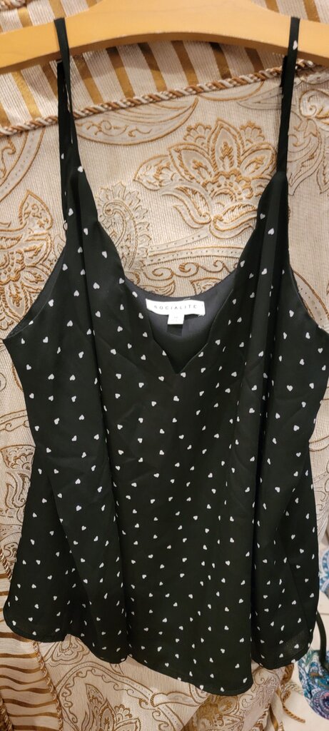 SOCIALITE Black Heart Print Camisole Top