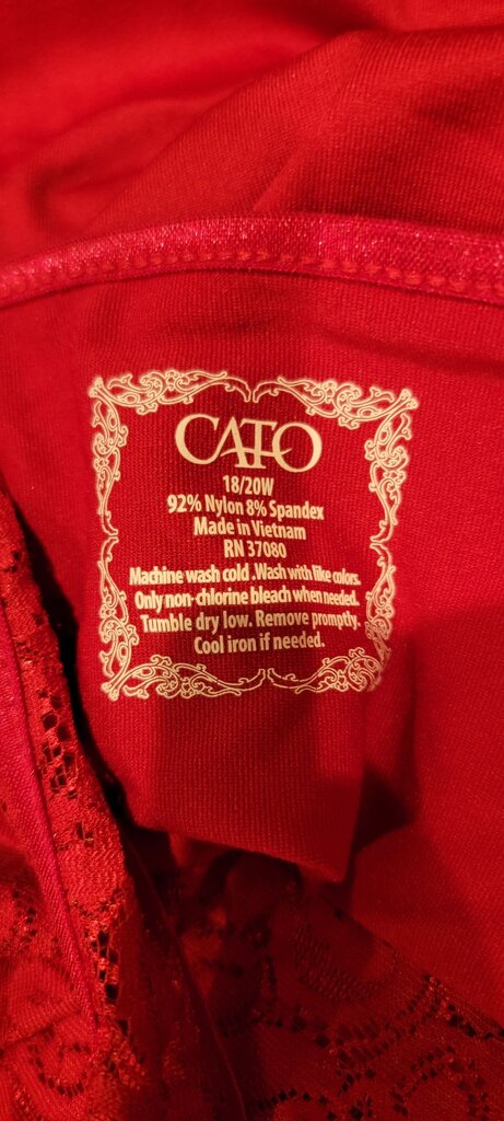 Cato Women's Red Lace Tank