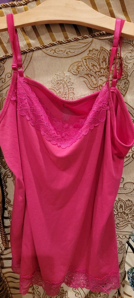Women's Pink Camisole with Lace Trim