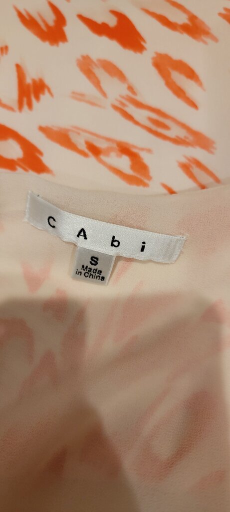 Cabi Women's Orange Animal Print Top
