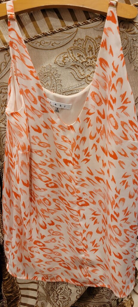 Cabi Women's Orange Animal Print Top