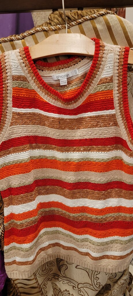 Chico's Striped Knit Sleeveless Top