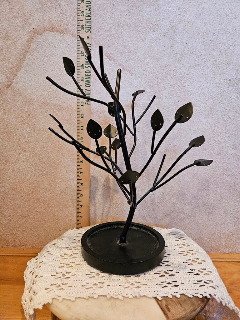 Decorative Tree Stand w Leaves jewelry tree vintage earring tree jewelry storage