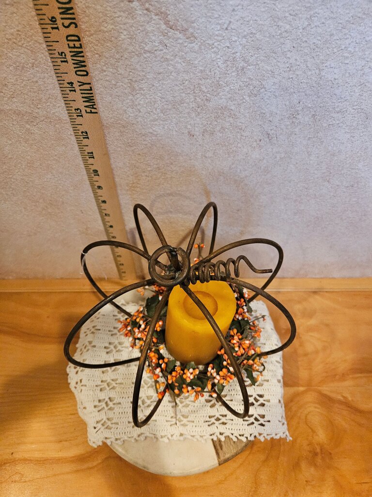 Large Metal Pumpkin Candle Holder For Pillar Candles Halloween Autumn Decor