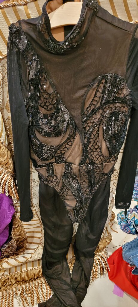 Tenth House Dancer's Signature Black Mesh Bodysuit