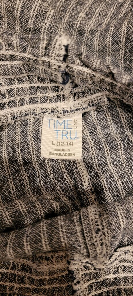 Time and Tru Women's Large Striped Off-Shoulder Top