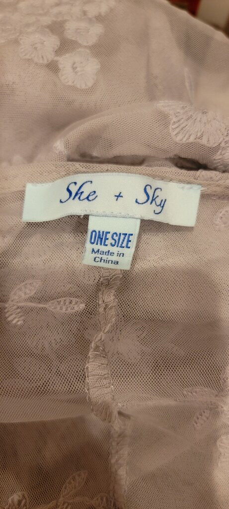 She + Sky Floral Open Kimono