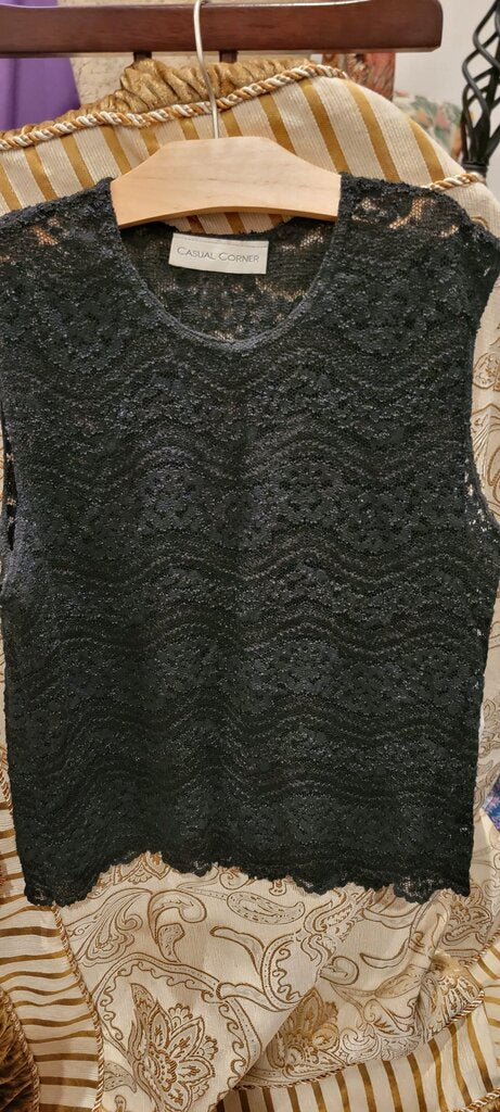 Casual Corner Black Lace Top