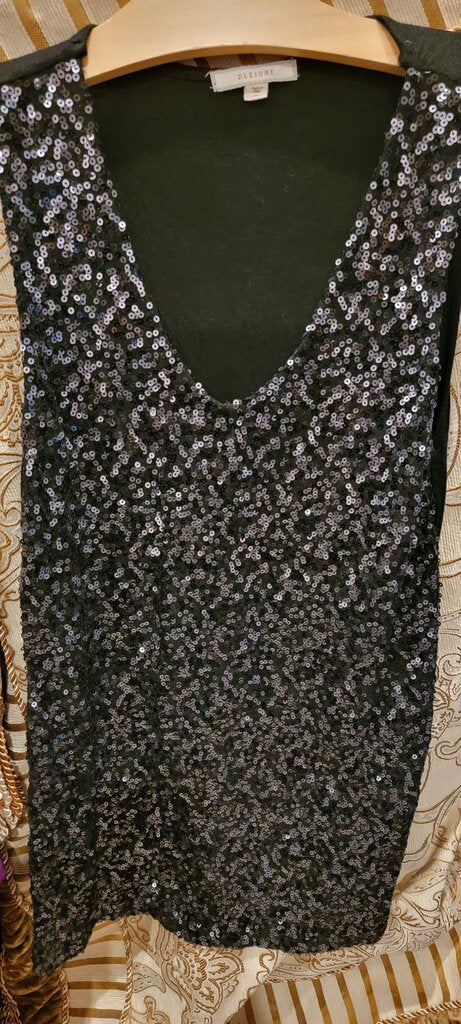 Pleione Black Sequin Tank Top