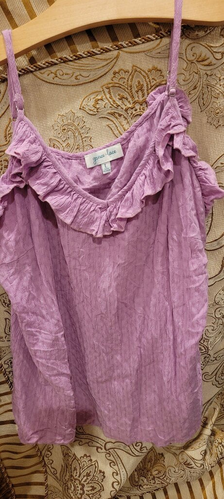 Grace & Lace Ruffled Lavender Top
